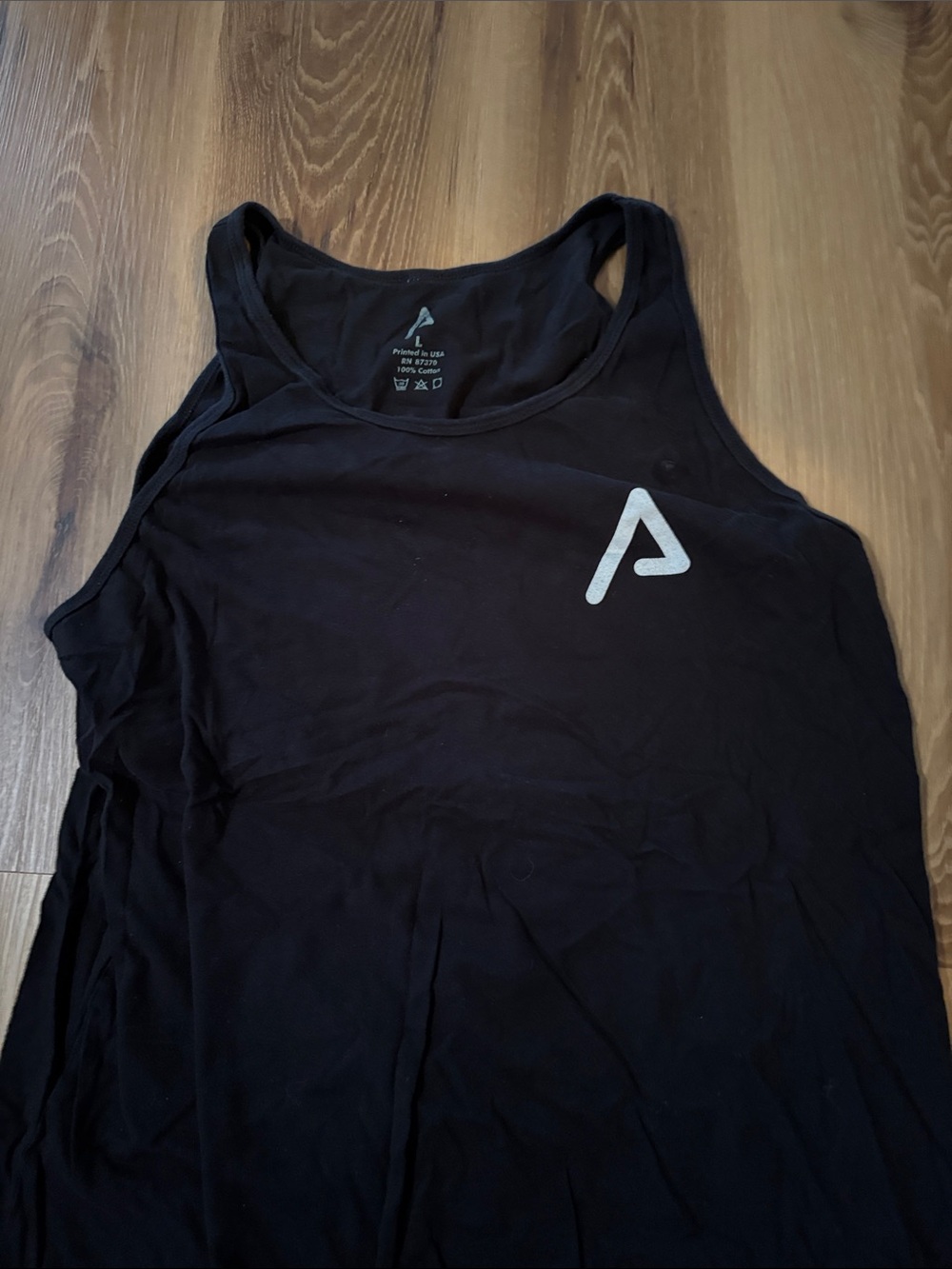 Agency arms Black Athletic Tank Top with White A Logo